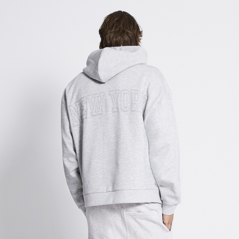 Printed hoodie "East 2.0" Grey melange 3